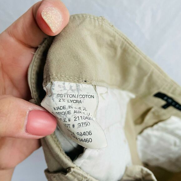 Theory Wide Leg Pants Khaki Mid Rise Stretch Lightweight Neutral Office Size 4 - Picture 9 of 10